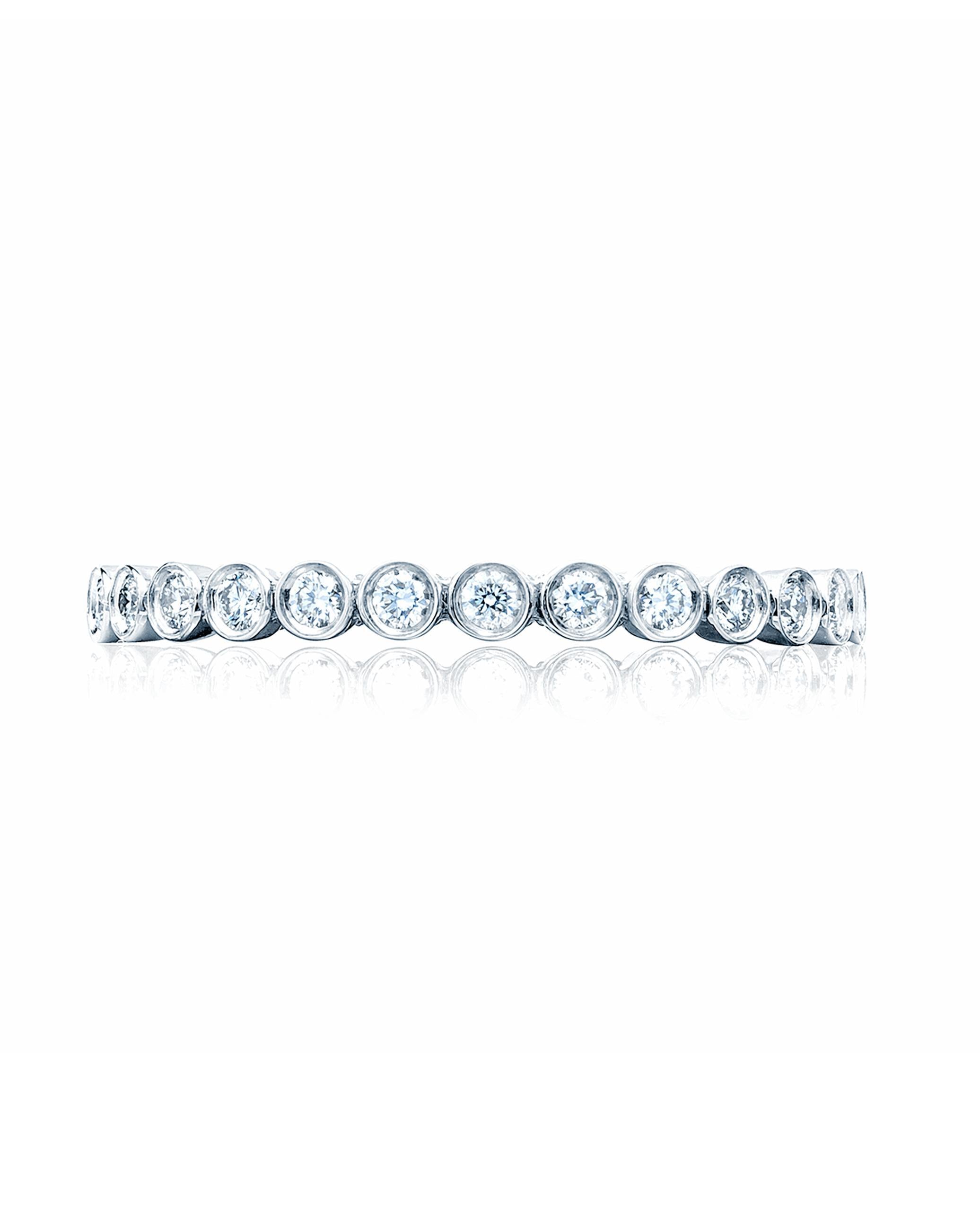 Tacori 18K White Gold 200-2 ET W Sculpted Crescent Eternity Ring Size 6.5