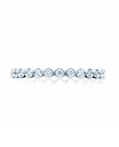 Tacori 18K White Gold 200-2 ET W Sculpted Crescent Eternity Ring Size 6.5 with Diamonds 0.38 Carats