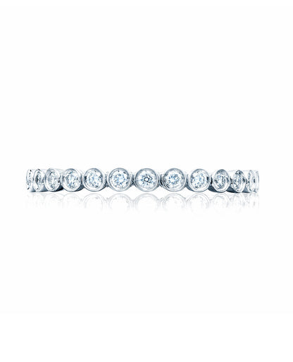 Tacori 18K White Gold 200-2 ET W Sculpted Crescent Eternity Ring Size 6.5