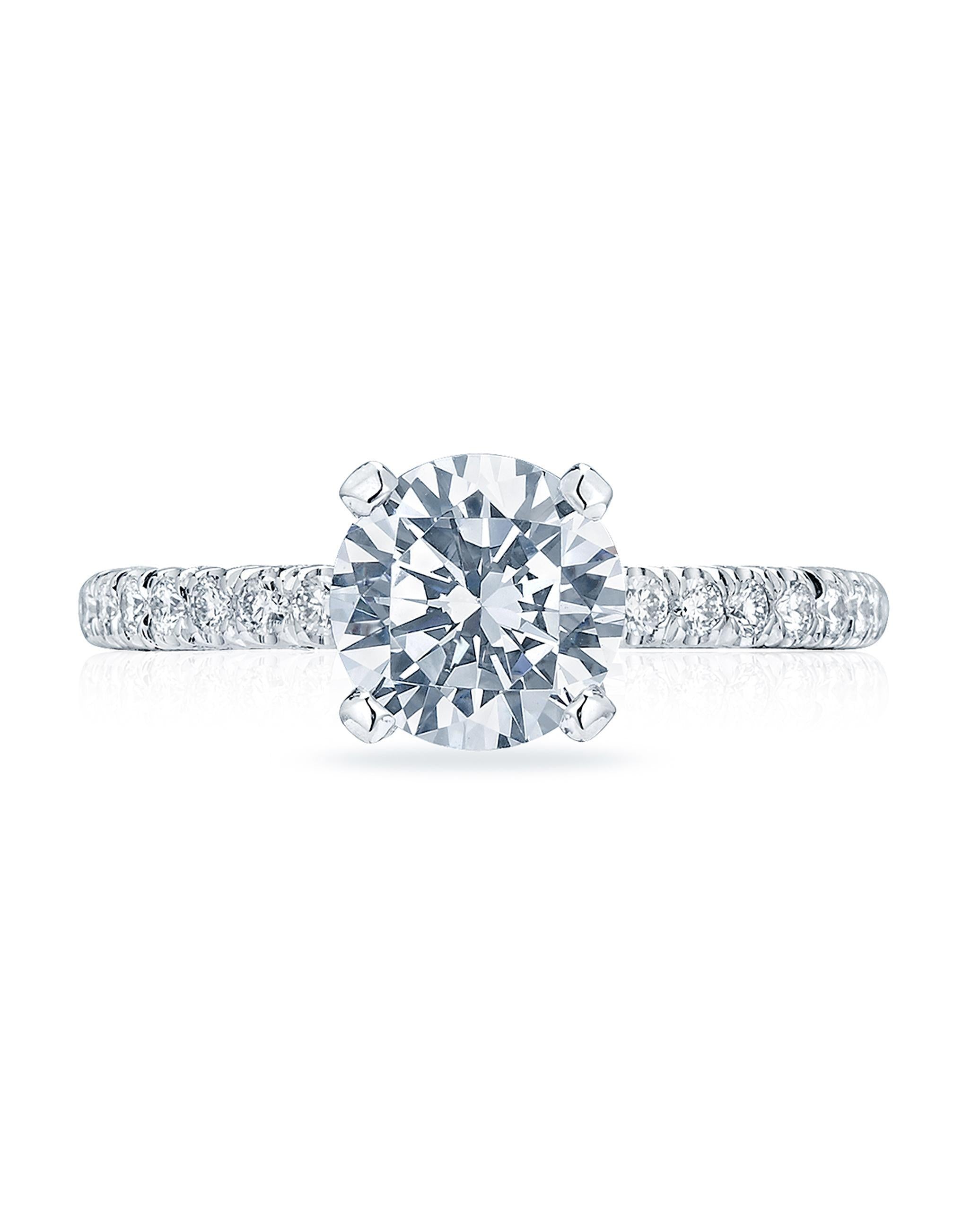 Tacori HT2545 RD7 Petite Crescent Platinum Engagement Ring