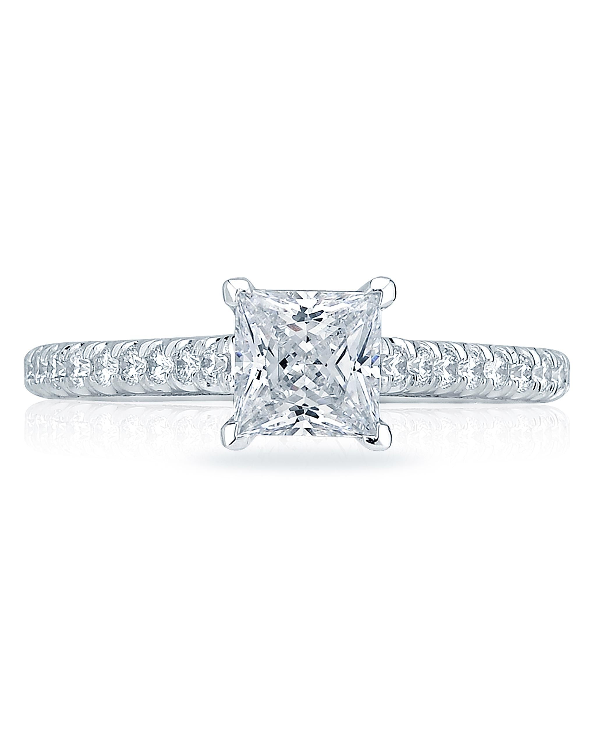 Tacori HT2546 PR6 Petite Crescent Platinum Engagement Ring
