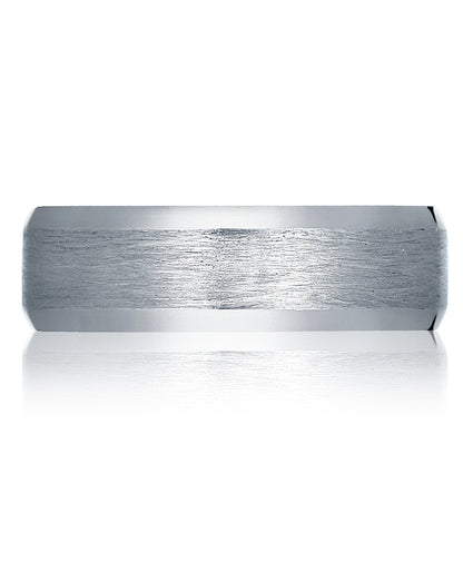 Tacori 107-7W Men's Wedding Band in 18K White Gold, High Polish and 7mm Width