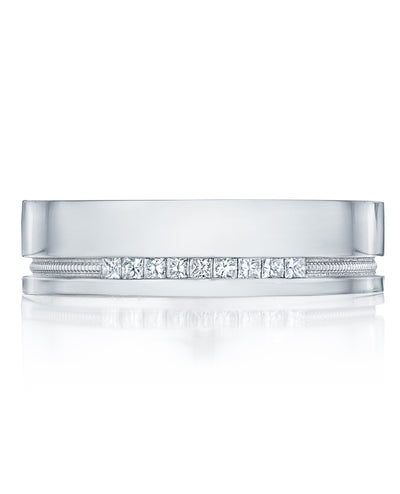 Tacori 108-6WD Men's Crescent Ring in 18K White Gold