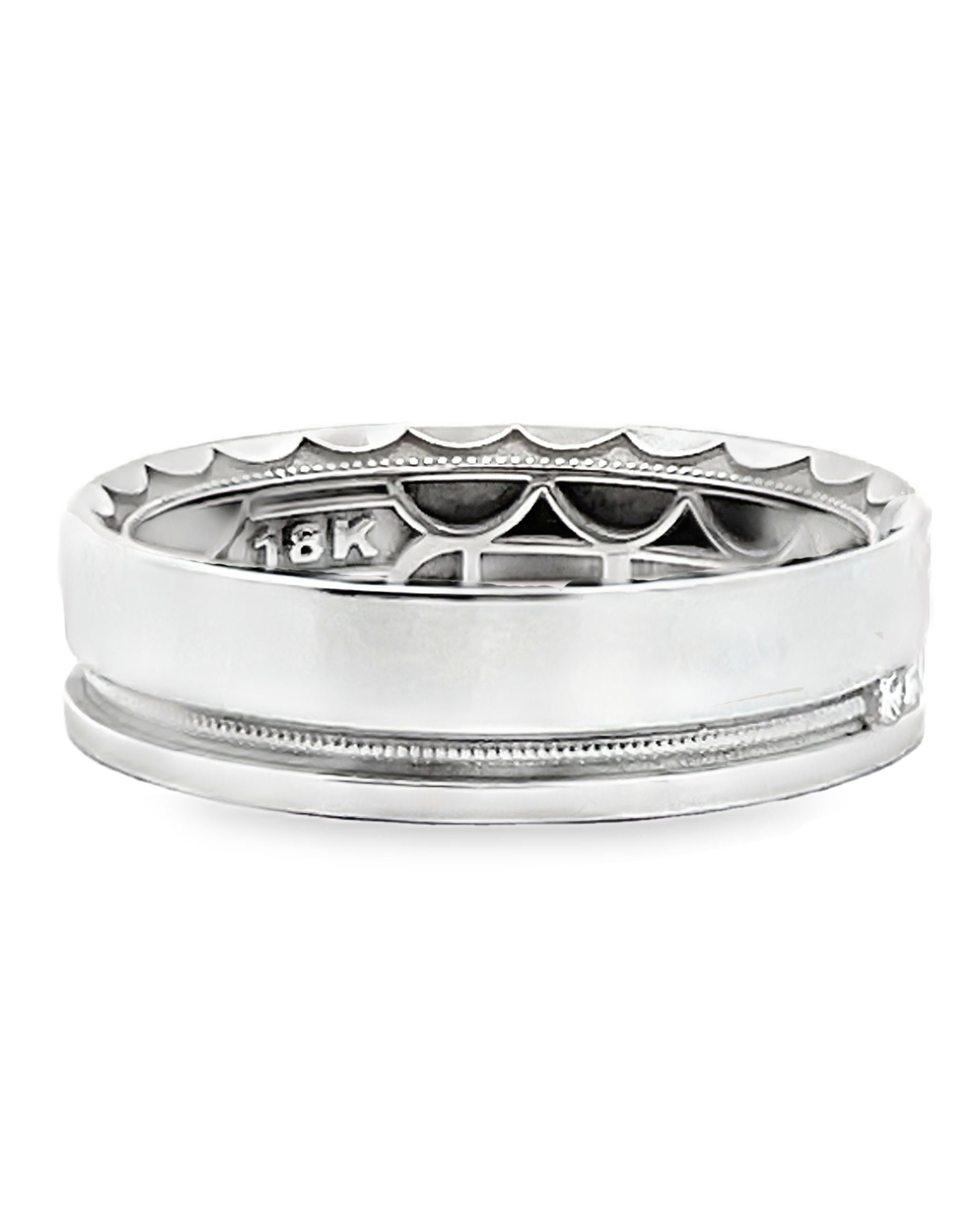 Tacori 108-6WD Men's Crescent Ring in 18K White Gold