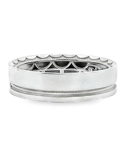 Tacori 108-6WD Men's Crescent Ring in 18K White Gold