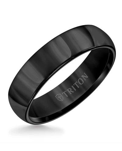Triton 11-2134BC-G.00 Black Tungsten Carbide Classic 6 Millimeter Wedding Band