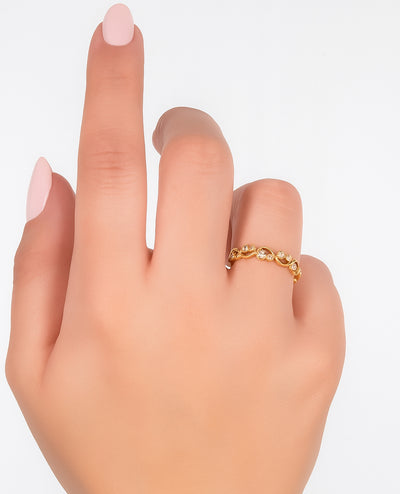 Kirk Kara K202R-B Angelique Diamond Eternity Ring with Filagree and Beading