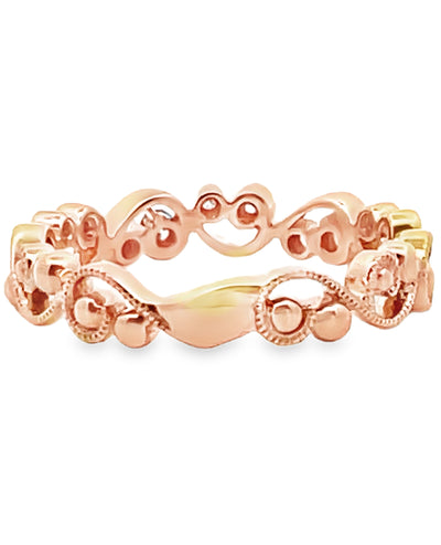 Kirk Kara K202R-B Angelique Diamond Eternity Ring with Filagree and Beading