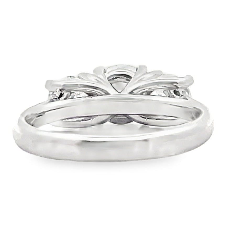 14K White Gold Three Stone Cubic Zirconia Ring