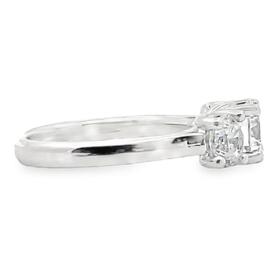 14K White Gold Three Stone Cubic Zirconia Ring