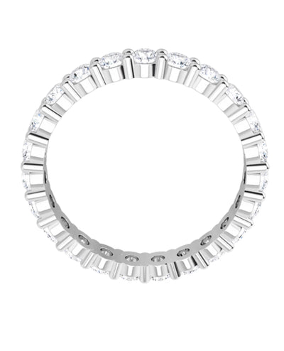 14K White Gold Shared Prong Eternity Ring 1.66 Carats