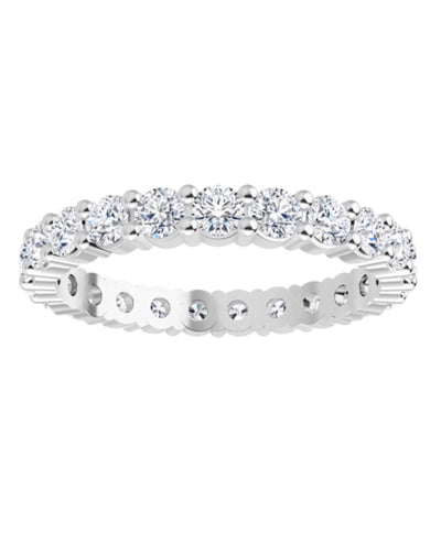 14K White Gold Shared Prong Eternity Ring 1.66 Carats