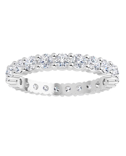 14K White Gold Shared Prong Eternity Ring