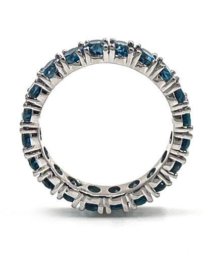14K White Gold London Blue Topaz Eternity Ring