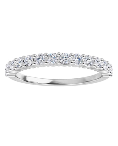 14K White Gold Halfway Diamond Band