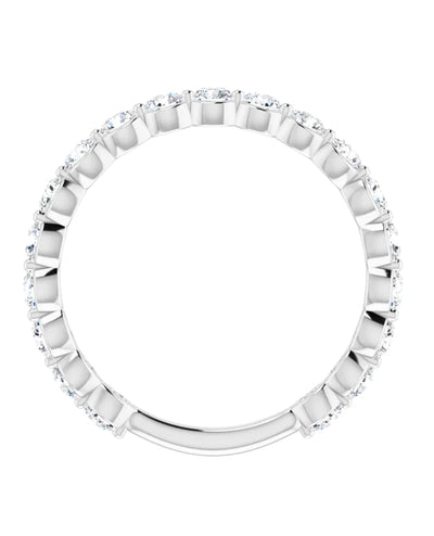 14K White Gold 1.17 Carat Diamond Band 2.5 Millimeter Ring