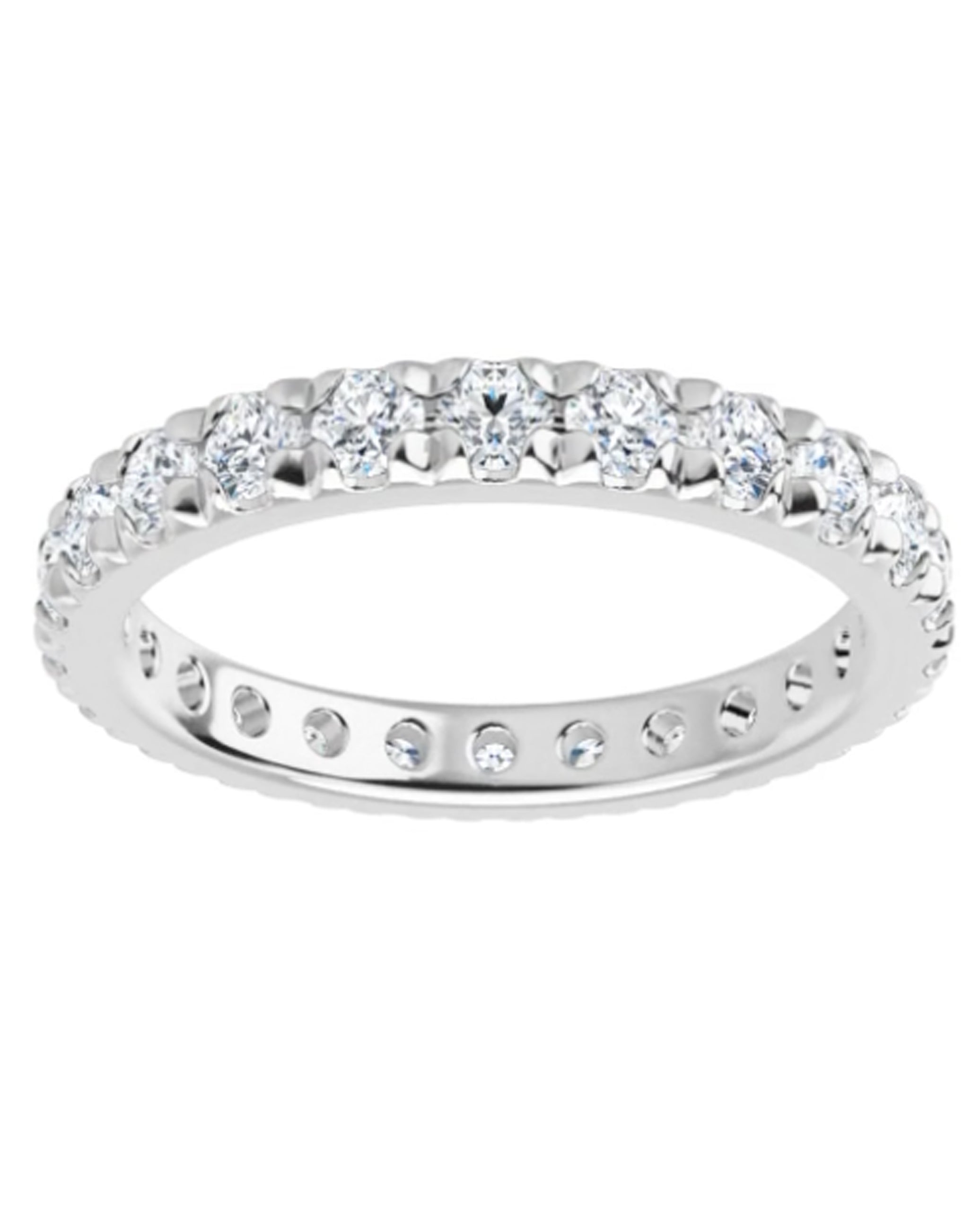 14K White Gold 2.5 mm Round French-Set Eternity Band