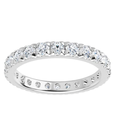 14K White Gold 2.5 mm Round French-Set Eternity Band