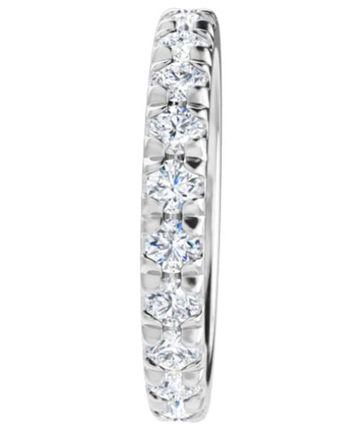14K White Gold 2.5 mm Round French-Set Eternity Band