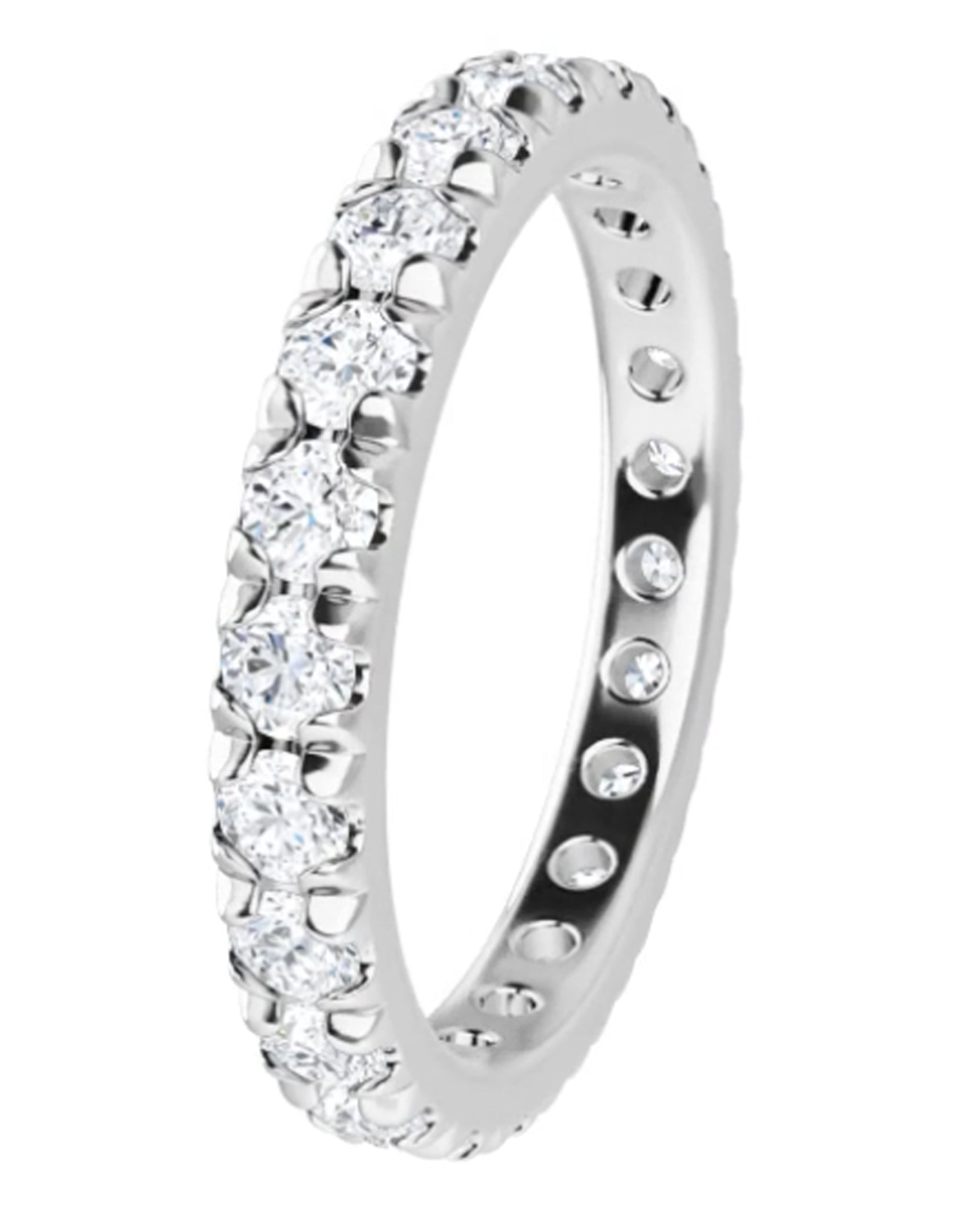 14K White Gold 2.5 mm Round French-Set Eternity Band