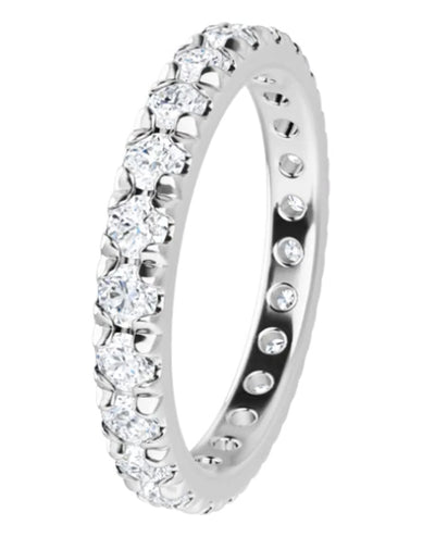 14K White Gold 2.5 mm Round French-Set Eternity Band