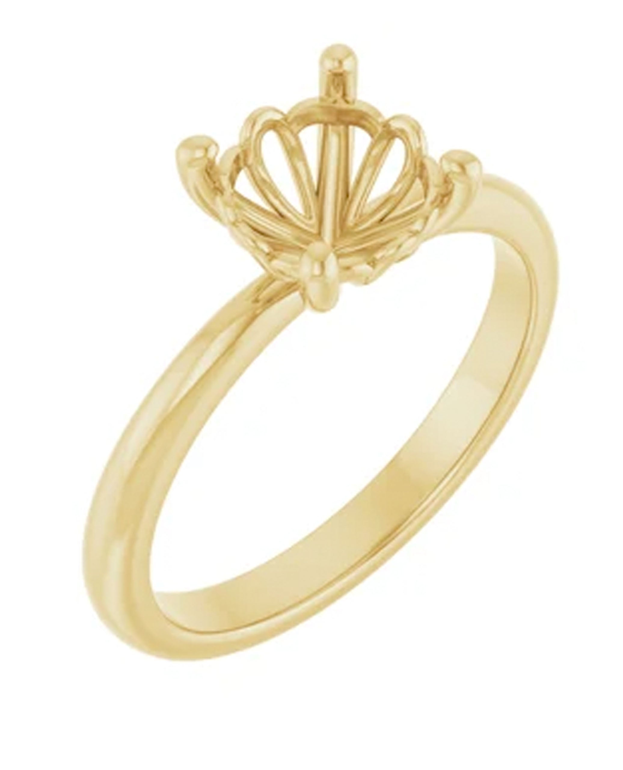 14K Yellow Gold Solitaire Engagement Ring Semi Mount