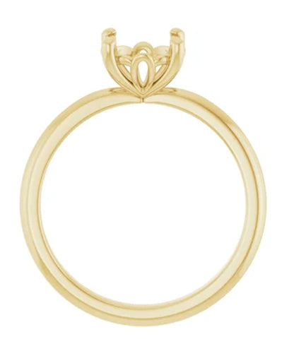 14K Yellow Gold Solitaire Engagement Ring Semi Mount