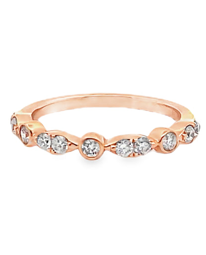 18K Rose Gold Diamond Band