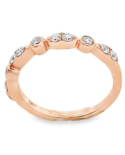 18K Rose Gold Diamond Band