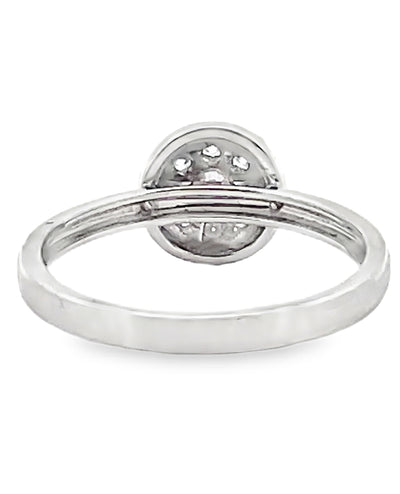 18K White Gold Stackable High Polish Ring with Round Diamonds