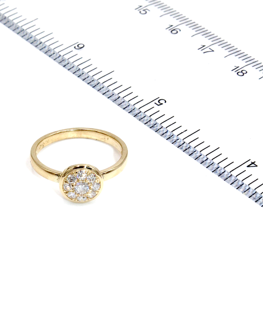 18K Yellow Gold High Polish Stackable Ring with Diamonds