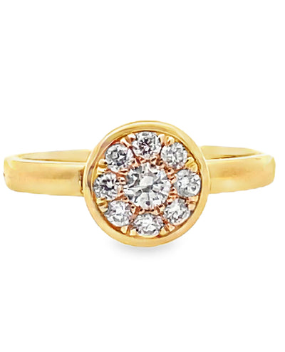 18K Yellow Gold High Polish Stackable Ring with Diamonds