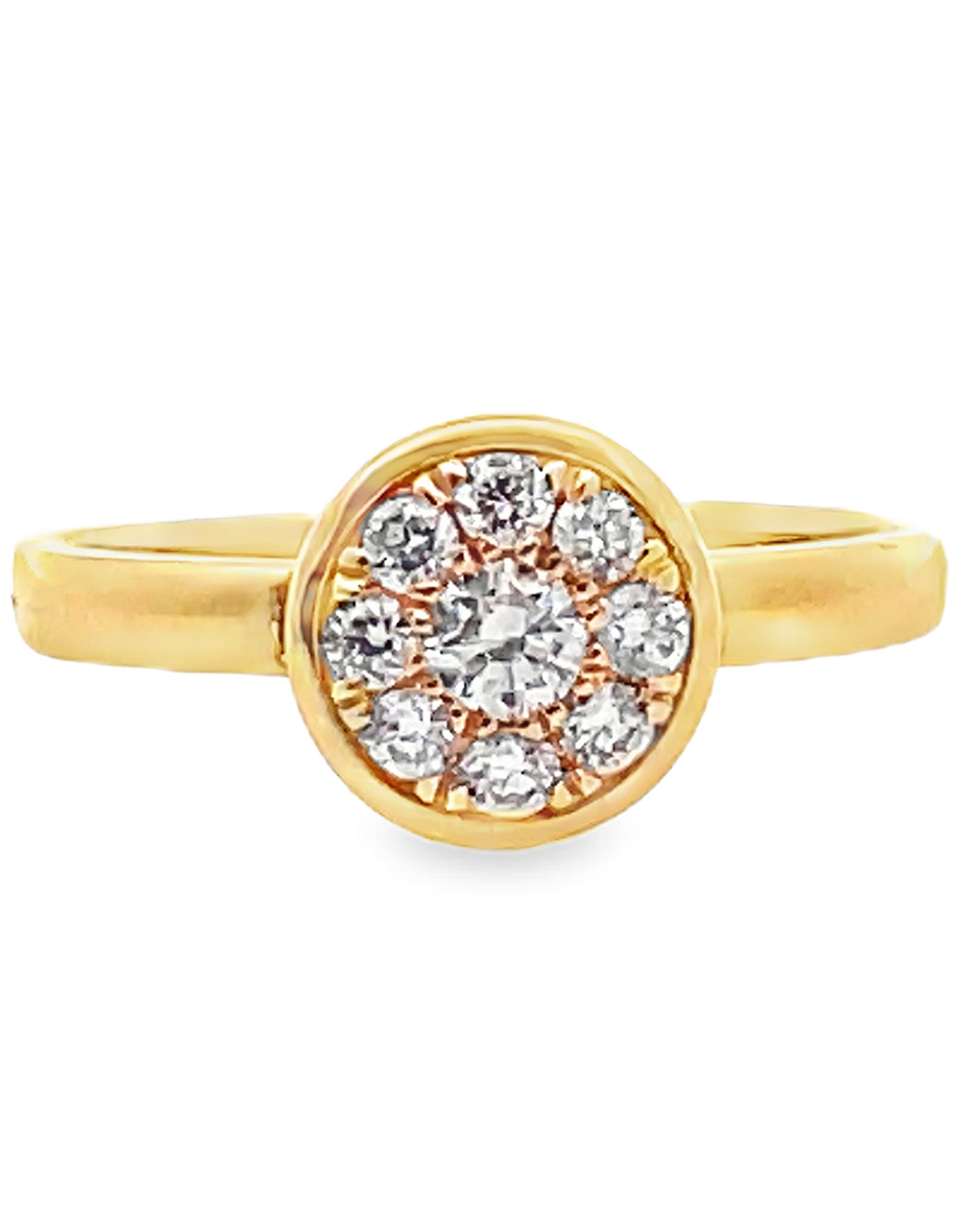18K Yellow Gold High Polish Stackable Ring with Diamonds
