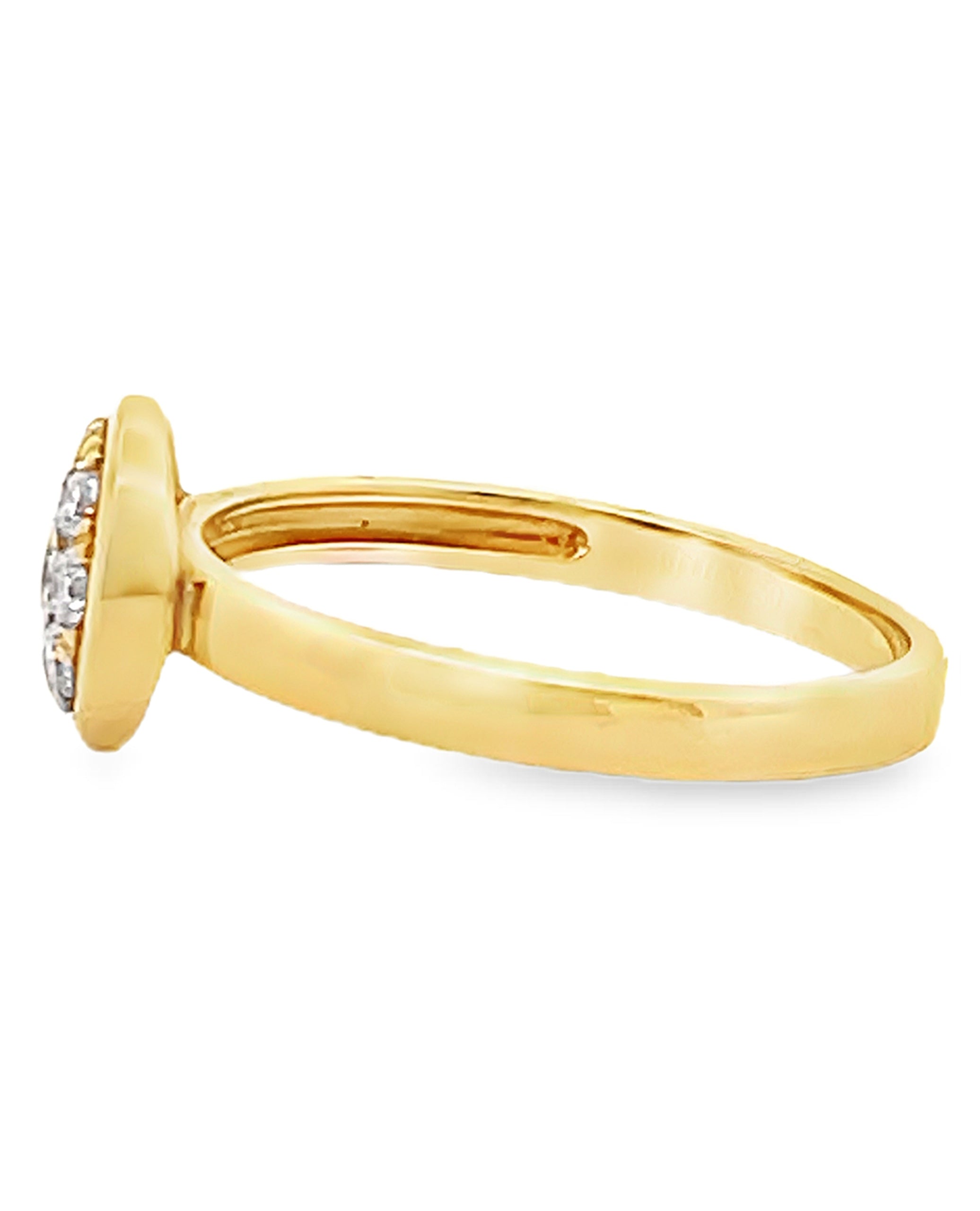 18K Yellow Gold High Polish Stackable Ring with Diamonds