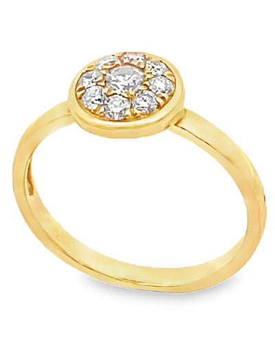18K Yellow Gold High Polish Stackable Ring with Diamonds