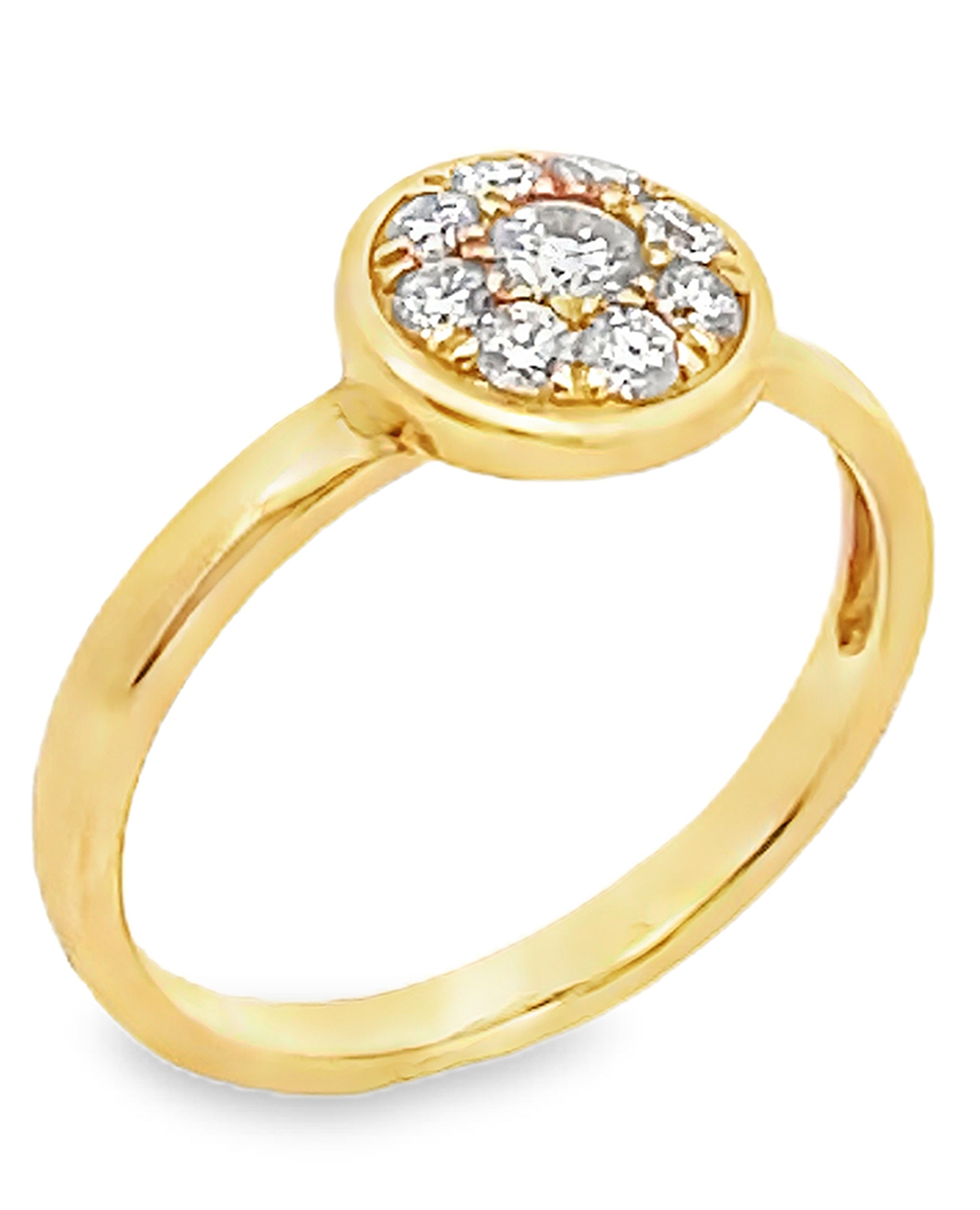 18K Yellow Gold High Polish Stackable Ring with Diamonds