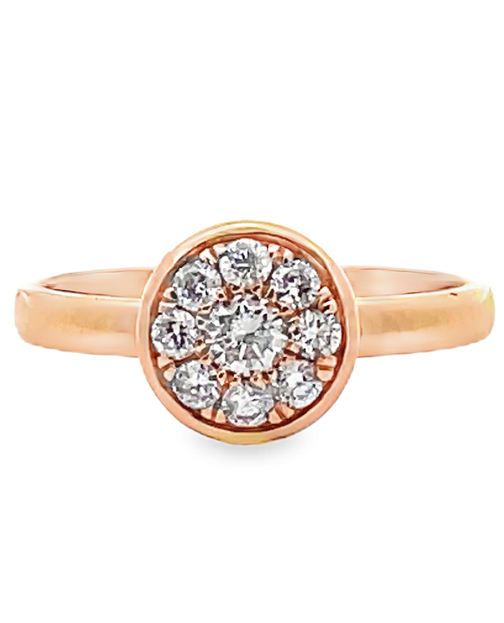 18K Rose Gold Stackable Ring with Diamonds