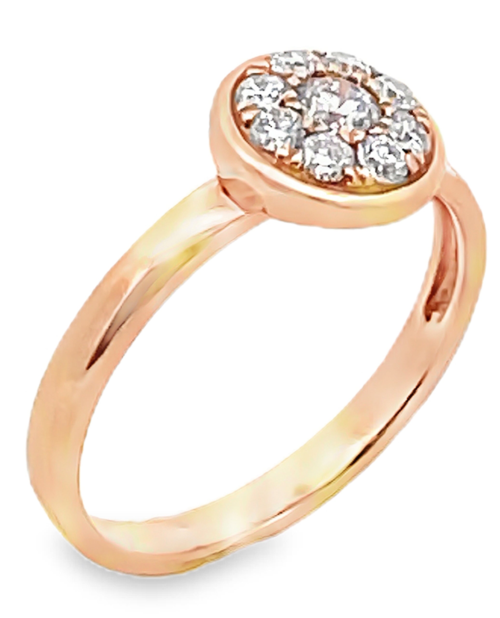 18K Rose Gold Stackable Ring with Diamonds