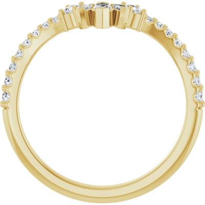 14K Yellow Gold 0.33 carat Lab Grown Diamond Contour Band