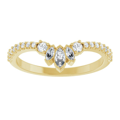 14K Yellow Gold 0.33 carat Lab Grown Diamond Contour Band