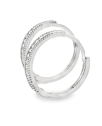 14K White Gold Cubic Zirconia Hoop Earrings