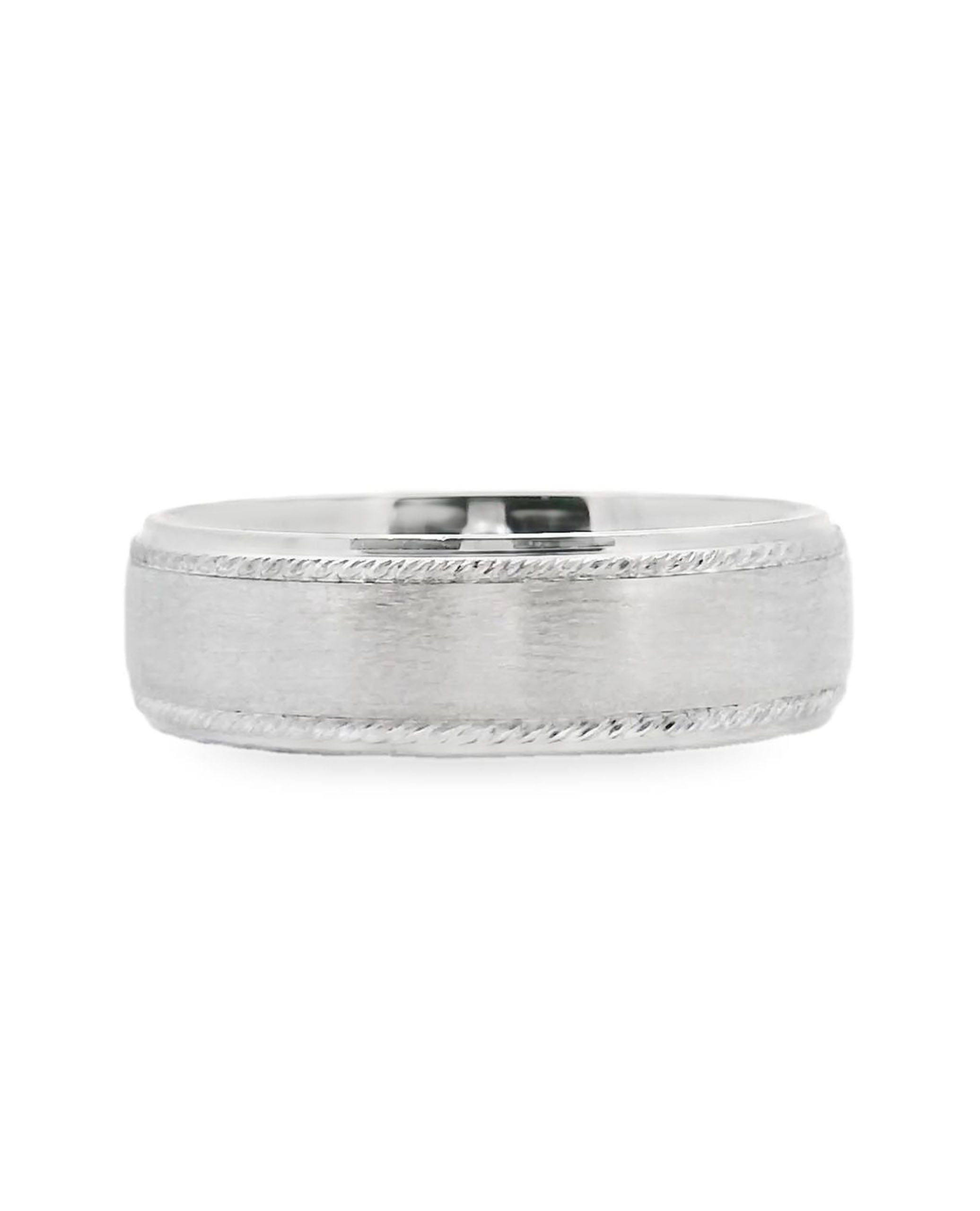 14K White Gold Wedding Band- Size 9.5
