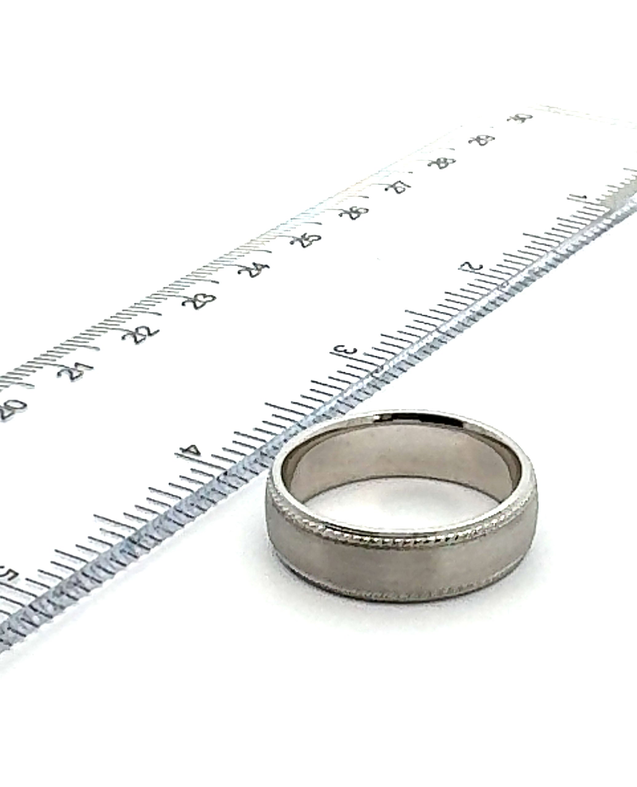 14K White Gold Wedding Band- Size 9.5