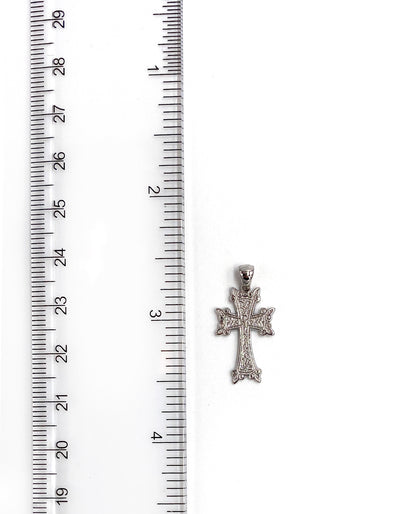 14K White Gold Armenian Cross