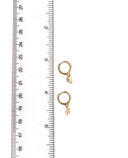 14K Yellow Gold Huggies with Star