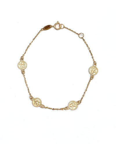14K Yellow Gold Angel Bracelet