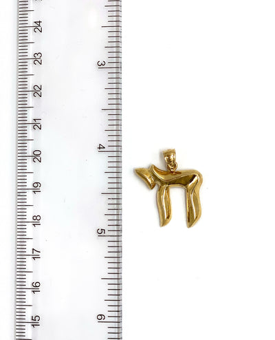 14K Yellow Gold Chai Charm