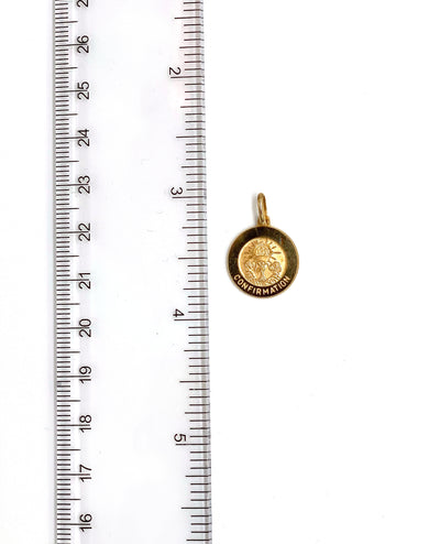 14K Yellow Gold Round Confirmation Charm