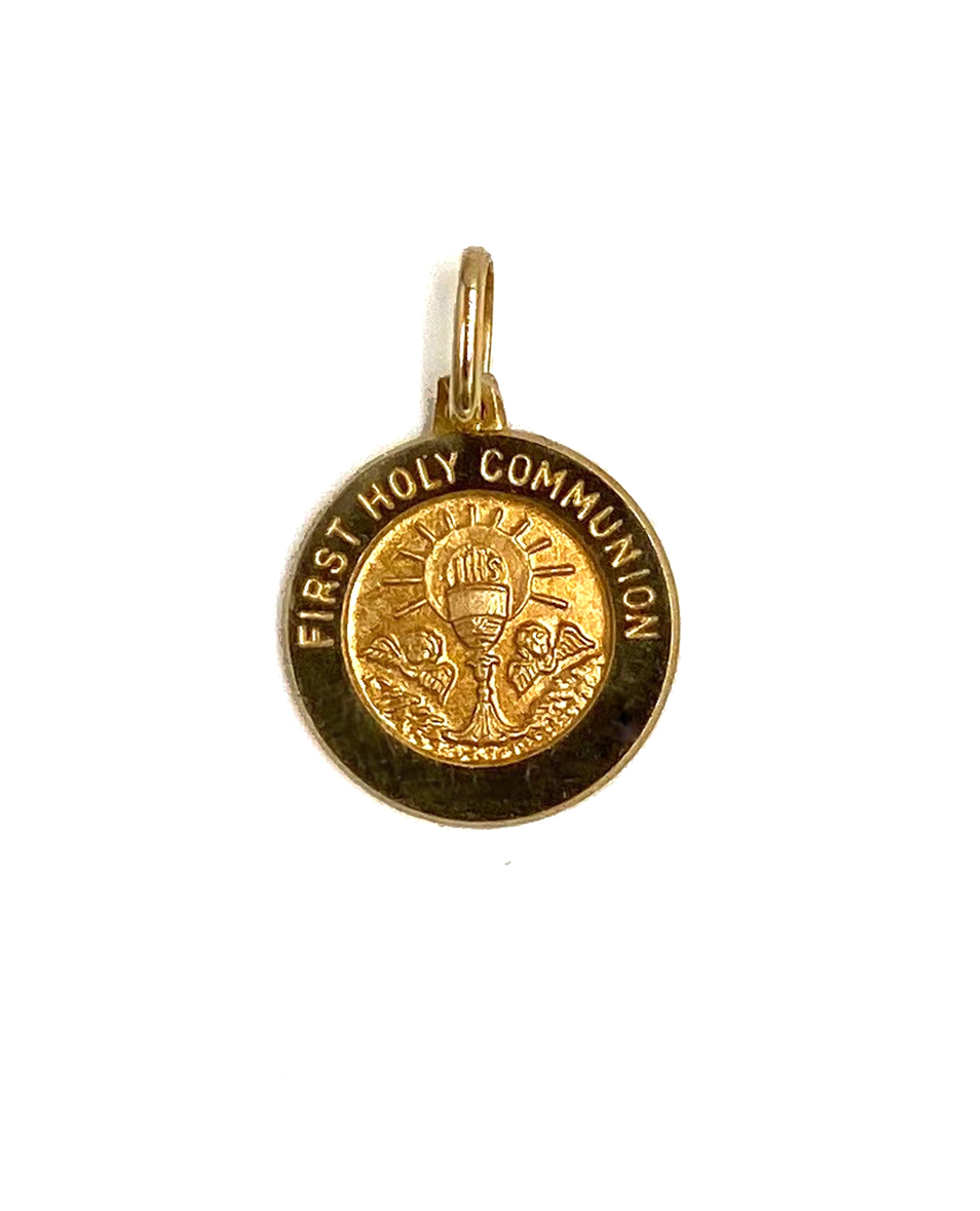14K Yellow Gold First Holy Communion Charm Pendant