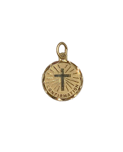 14K Yellow Gold Small Round Confirmation Charm